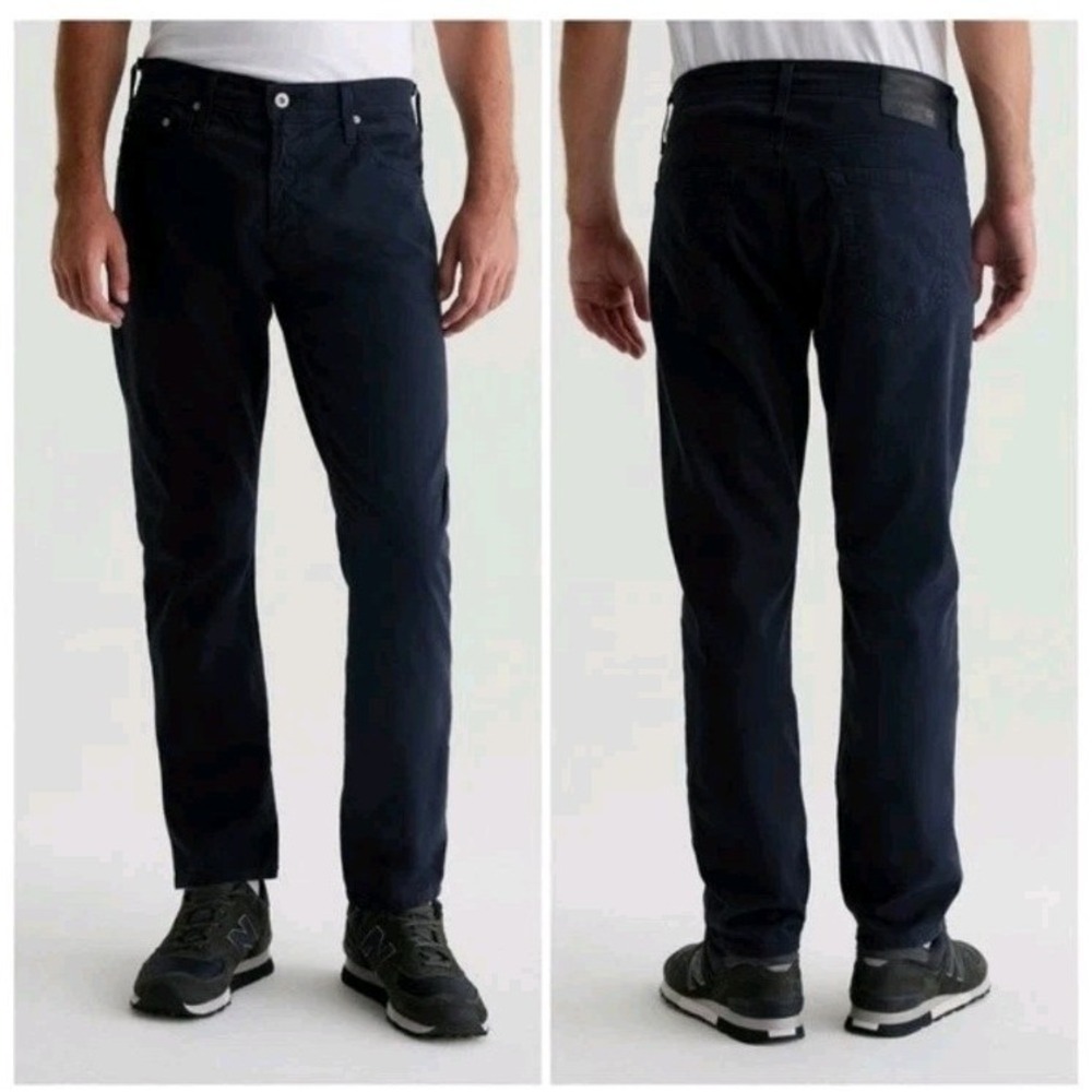 AG Adriano Goldschmied Everett Sueded Slim Straight‎ Jeans Navy Blue Sz 38